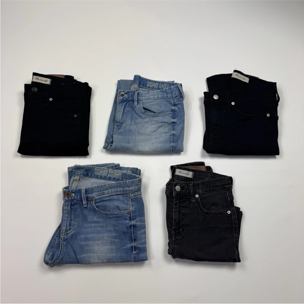 Lot of 5 Women’s Madewell Denim Jeans Mixed Sizes & Styles